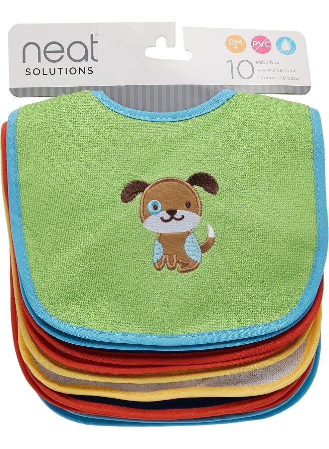 Neat Solutions Water Resistant Drooler Bib Set, Multi-Color, 10 Count - Image 3